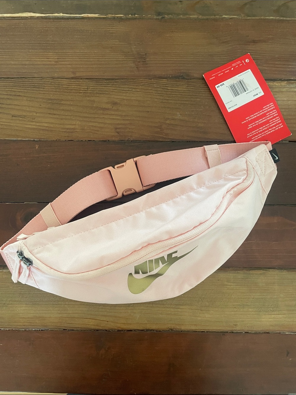 Nike Pink Waist Pack with Gold Swoosh